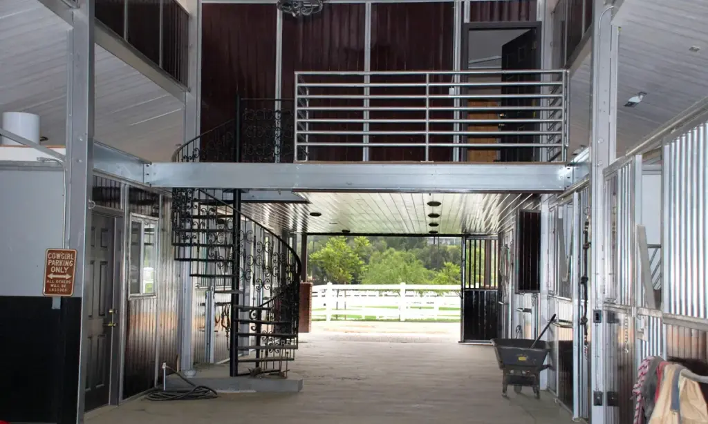 FCP Metal Barns for Horses - Article Project Image a custom upper mezzanine